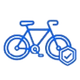 ícone de uma bicicleta com escudo